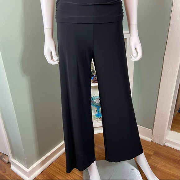Norma Kamali KamaliKulture Black Sleeveless Shirred Ruched Wide Leg Jumpsuit S - Picture 6 of 14